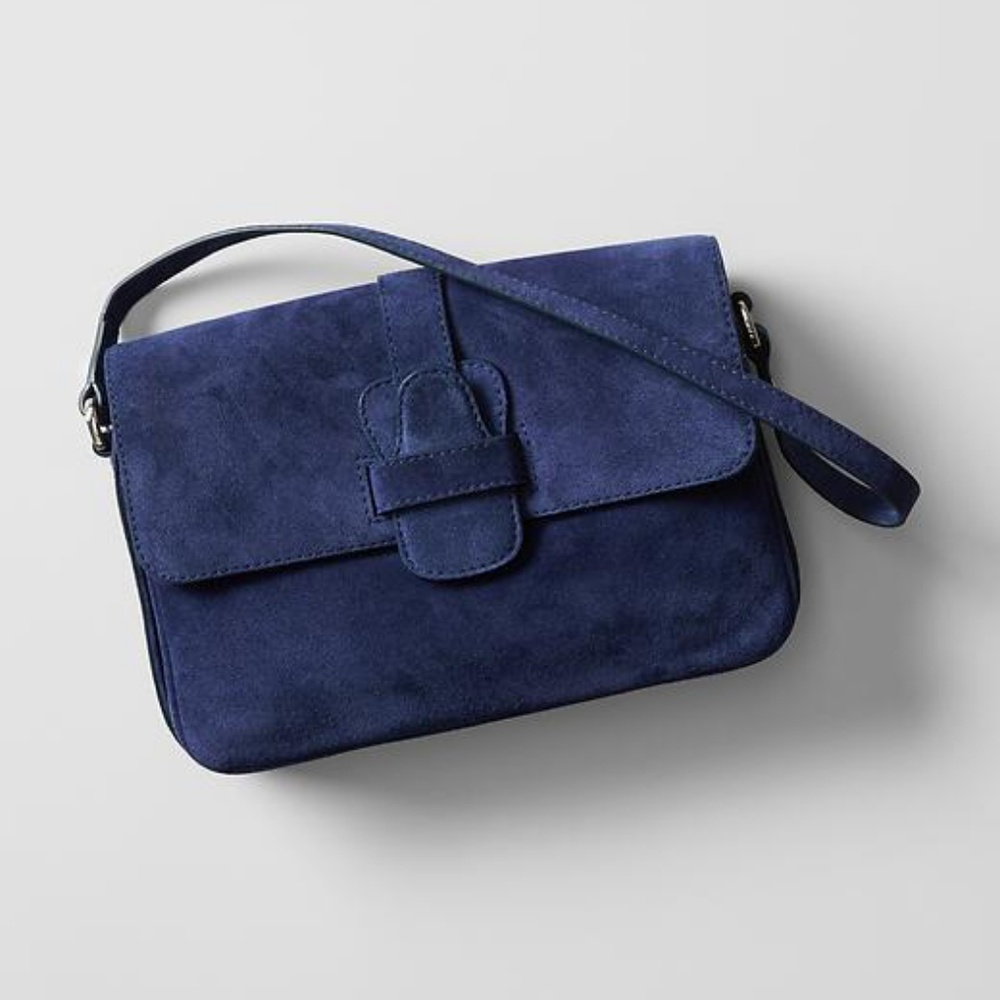 Banana Republic Blue Suede Shoulder Bag